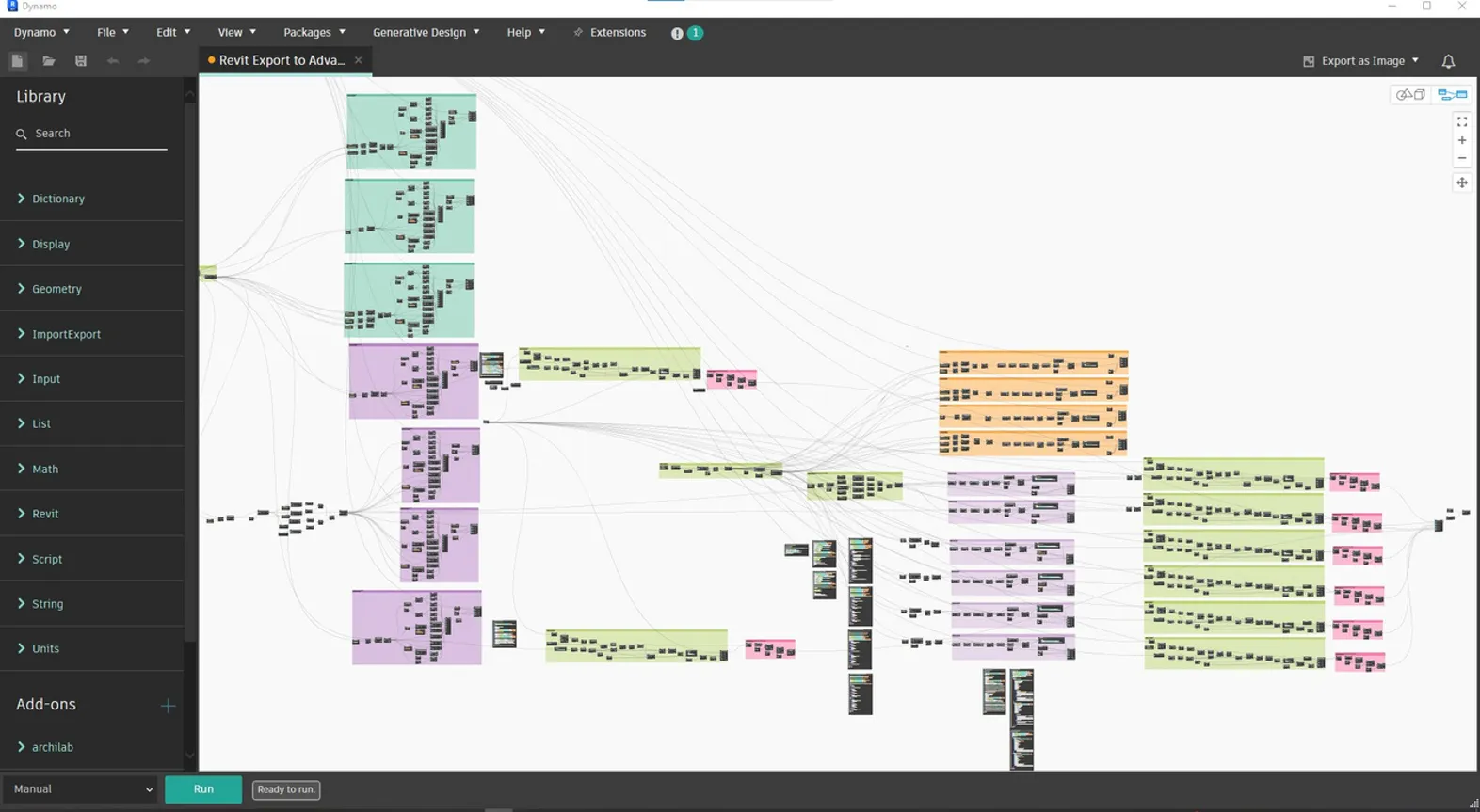 Revit-to-Advance-Steel Dynamo graph