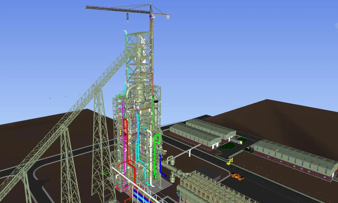 Industrial Site — 50-Building Federated Model — main view