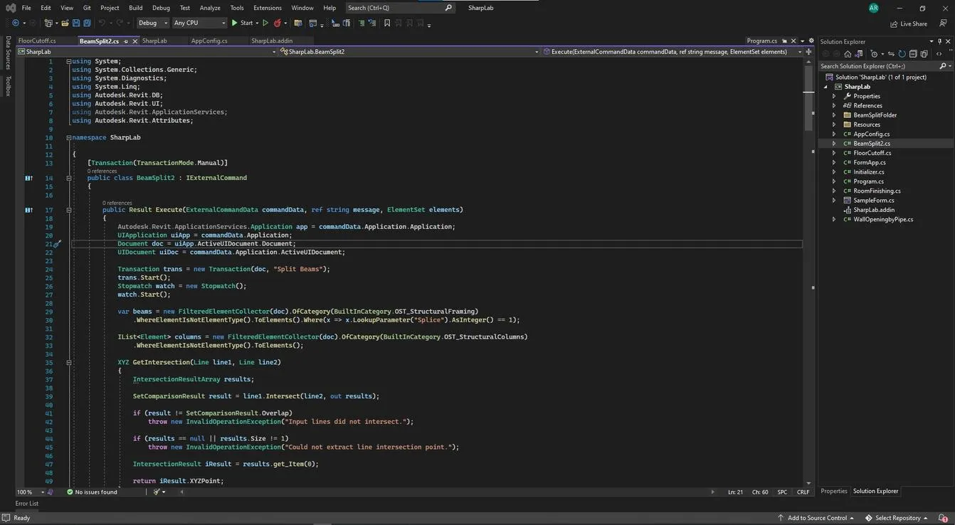 SharpLab — Multi-Tool Revit Plugin — supporting view